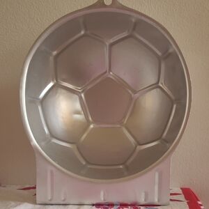 Wilton Silver Soccer Ball Shaped Cake Pan